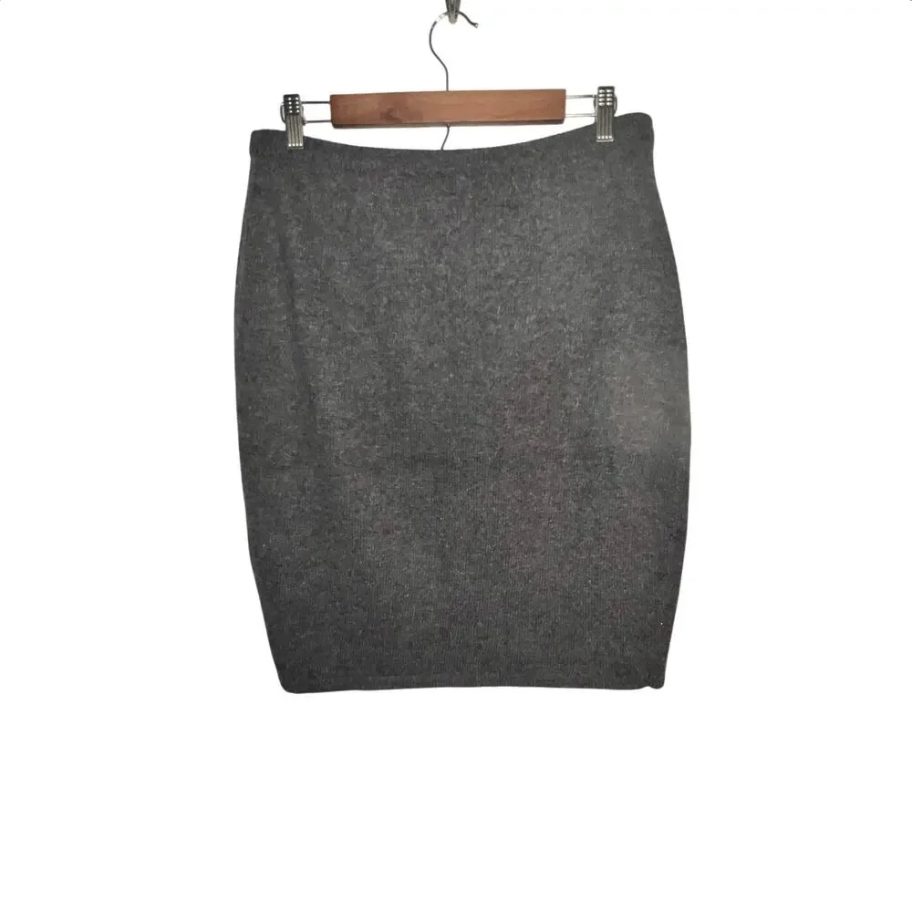 Clifford‎ & Willis Lambswool Angora Grey Knit Pencil Sweater Skirt Vintage Sz L
